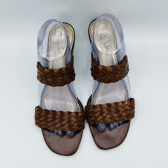 Life Stride Womens Sandal Size 10 M Brown Skip Woven Soft System Slip On Shoes - Picture 5 of 13